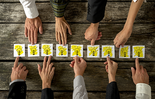Brainstorming and teamwork concept